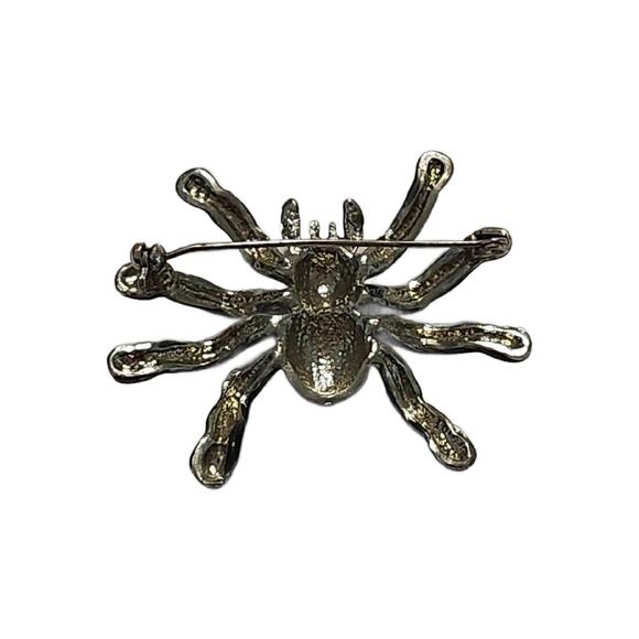 Halloween Black Enamel SPIDER Brooch 2" Tall - Picture 3 of 10